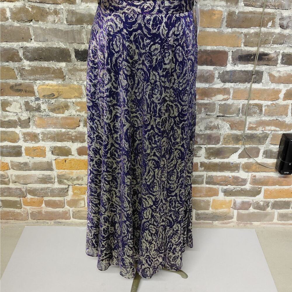 $279 Betsy & Adam Formal Evening Gown Size 10P Metallic Wedding Party Dress - Picture 9 of 15